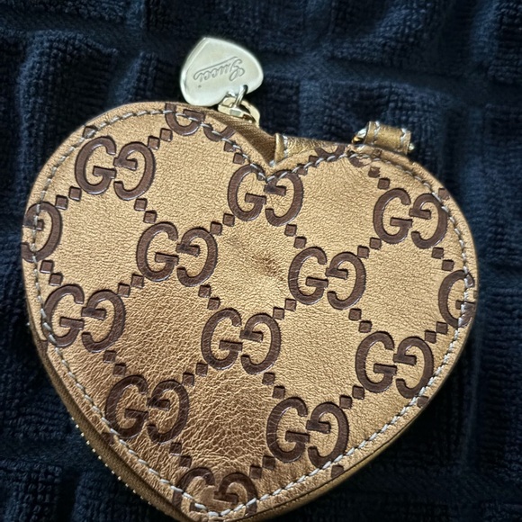 Gucci Guccissima heart coin purse- metallic wallets - Picture 1 of 10